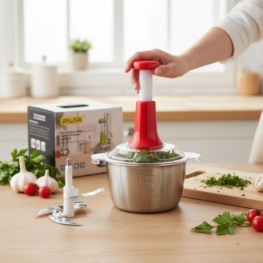 Stainless Steel Multi-Function Hand Press Food Chopper &amp; Grater