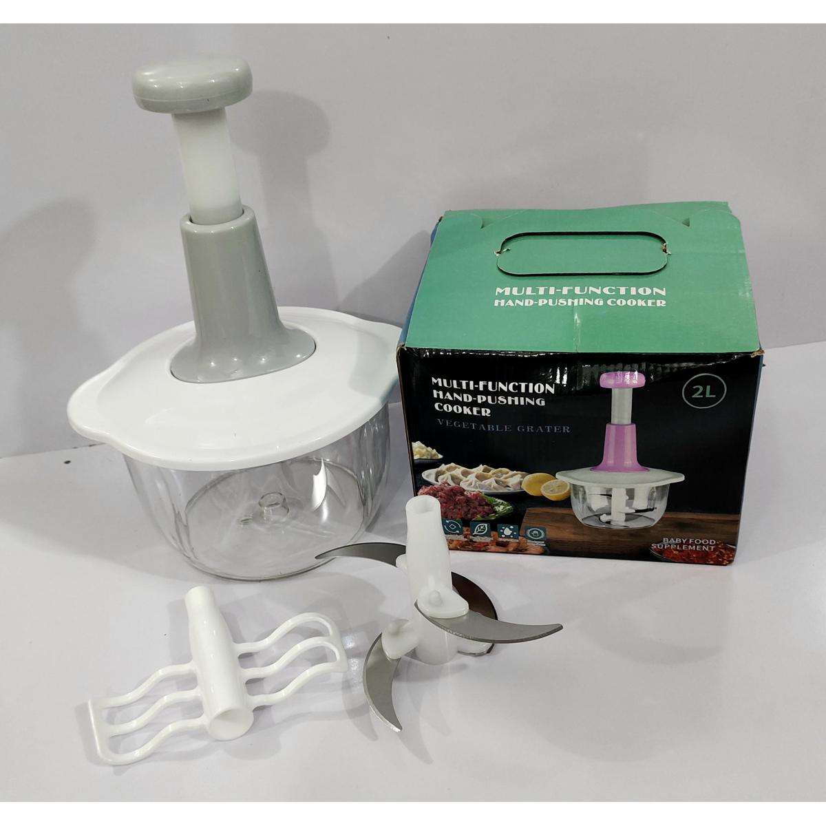 Stainless Steel Multi-Function Hand Press Food Chopper &amp; Grater