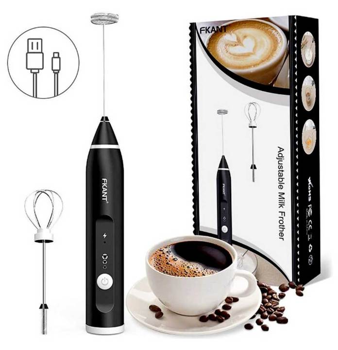 2-in-1 USB Rechargeable Electric Milk Frother &amp; Hand Mixer