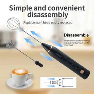2-in-1 USB Rechargeable Electric Milk Frother & Hand Mixer